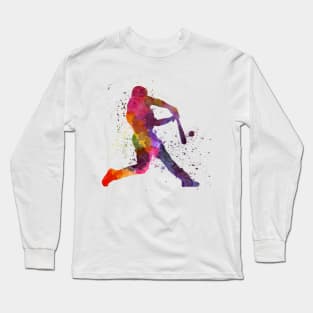 Baseball player in watercolor Long Sleeve T-Shirt